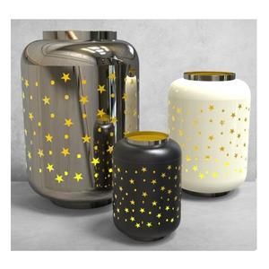Portavelas Decorativo de Metal con Corte de Estrella de Lujo, con Interior Dorado. - Product Image 1