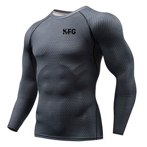 High Stretch Breathable Eco-Friendly Outdoor Fitness <b>Shirt</b> Built with Men Long Sleeve Rash Guard for Flexible Movement Comfort - Product Image 1