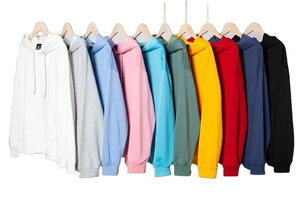 100% coton couleur unie décontracté hommes femmes court grande taille automne hiver sport pull à capuche polaire sweat presse à chaud - Product Image 3