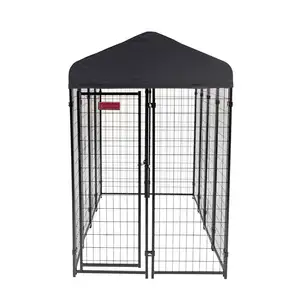 Traditional pet dog kennel metal animal cage cover for run outdoor house protective door removeable training pet behavior 2023