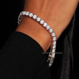 Eye Catching Womens Tennis <b>Bracelet</b> in 925 Sterling Silver Adorned With Moissanite Round Brilliant Cut Diamonds of VVS Clarity - Product Image 3