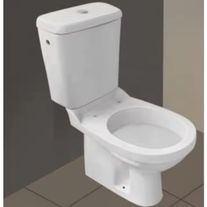 Inodoro de dos piezas sifónico de doble descarga de cerámica montado en el suelo de diseñador de lujo, inodoro, baño, bidé, juego de sartenes - Product Image 4