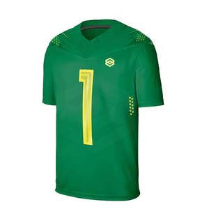 Maillot de football américain respirant d'été à manches courtes, séchage rapide, tissu extensible léger, 100% polyester, personnalisable, haute qualité - Product Image 2