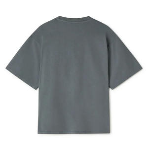 Camiseta gris hierro para hombre 300 GSM calidad Premium lujo peso pesado hombros caídos de gran tamaño transpirable manga derecha personalizada - Product Image 2