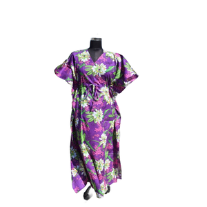 Caftan Robe de nuit en coton à imprimé floral pour femmes - Product Image 1