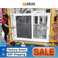 WANJIA Fenêtres Coulissantes à Double Vitrage avec Cadre en Aluminium, 3 Rails