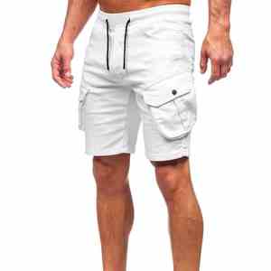 Short cargo en coton de luxe pour hommes, entrejambe de 5 pouces, design OEM personnalisé, motif solide, fermeture à glissière, coupe ample, respirant, vente en gros - Product Image 2