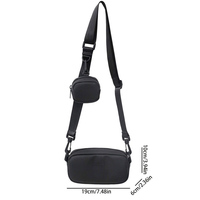 Sac à bandoulière multifonctionnel décontracté en pu simple, couleur unie, carré, sac à bandoulière avec porte-monnaie