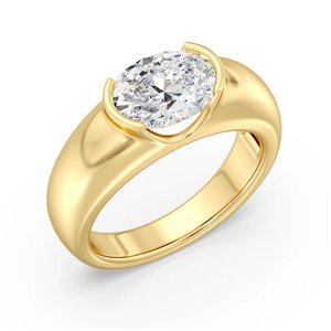 แหวนทรงรีประดับเพชรเม็ดเดี่ยว - Product Image 2