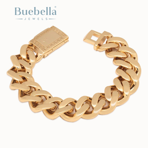 Venta caliente 18MM 18K chapado en oro 925 Plata VVS moissanita y Baguette helado Miami pulsera de eslabones cubanos - Product Image 3