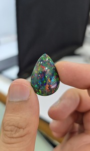 ธรรมชาติเอธิโอเปียนสีดำโอปอล cabochon. ชิ้นส่วนที่มีคุณภาพสูงสุดรวม17 cts. โอปอลทรงหลังเบี้ยคุณภาพระดับโลก - Product Image 3