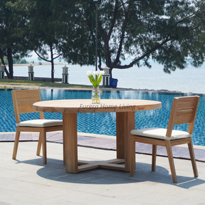 Chaise de salle à manger en teck de restaurant coussin imperméable de couleur naturelle confortable pour la maison d'hôtel et la chaise de salle à manger de restaurant - Product Image 1