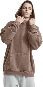 Sweat-shirt à capuche vintage pour homme, 100% coton, pour streetwear, délavé à l'acide - Product Image 3