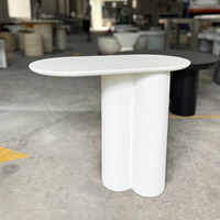 Table à manger ovale moderne en fibro-ciment blanc, fabriquée à la main au Vietnam, pour la cuisine et l'hôtellerie, mobilier de salle à manger extérieur