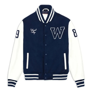 Men's Heavy <b>Weight</b> Varsity Jackets Fashionable Loose Outdoor Casual Design Embroidered Letters <b>Stand</b> Custom Logo Best Wholesale - Product Image 1