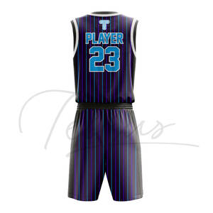 Uniforme de basket-ball de haute qualité, confortable, respirant, grande taille, manches courtes, avec logo personnalisé, tissu 100% polyester - Product Image 2