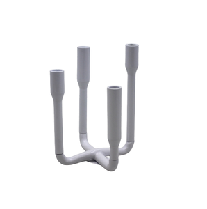 เชิงเทียนอลูมิเนียมสีขาวพร้อมเชิงเทียน3ชิ้นขนาดมาตรฐานสำหรับตกแต่งคริสต์มาสทำด้วยมือ - Product Image 1