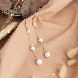 ต่างหูมุกห้อยยาว สไตล์อาร์ตเดโค เกรด AAA เงินแท้ 925 ของขวัญแต่งงานสำหรับเจ้าสาวและเพื่อนเจ้าสาว - Product Image 4