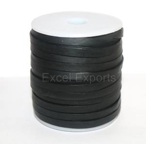 Meilleure vente 6mm plat noir en cuir véritable cordon 5mm sangles laisses pour la fabrication de bijoux résultats de bijoux composants Compone - Product Image 1
