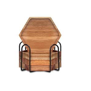 Hotsale Tableware Wooden & <b>Marble</b> <b>coaster</b> Set Walnut Round Solid Wood Creative Dining Mat Cup Holder Placemat Cup Mat <b>Coasters</b> - Product Image 4