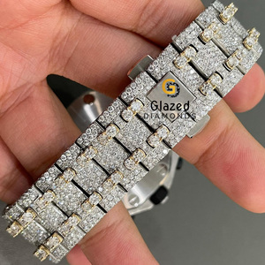 Reloj Moissanite Fino Para Hombres mejorado Con Corte Brillante Redondo VVs Claridad Diamantes Y Cronógrafos Diseño - Product Image 4