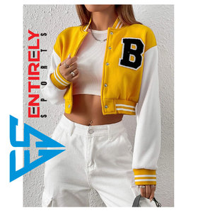 Chaqueta Varsity de Invierno para Mujer, Diseño Personalizado 2025, con Cierre, Forro Polar Sherpa, Bolsillos Bordados, 100% Poliéster, Venta al Por Mayor - Product Image 1
