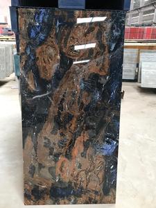 Mejor colección 600x1200mm porcelana brillante marrón negro baldosas de cerámica con vetas doradas para sala de estar - Product Image 6