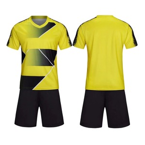 Camisetas de fútbol transpirables personalizadas, conjunto de camisetas de fútbol negras y amarillas, ropa de fútbol - Product Image 3