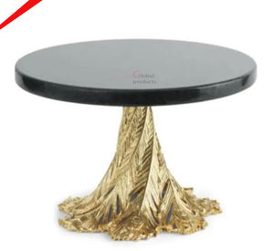 Base para Pastel Redonda con Acabado Dorado, Diseño Elegante 2026, para Bodas, con Tapa de Mármol y Base de Metal - Product Image 2