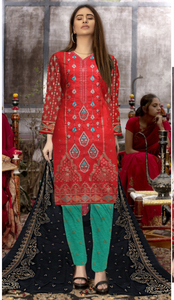 ชุดสนามหญ้าผ้าไหมปักแบรนด์ของแท้สำหรับปาร์ตี้3ชิ้นสไตล์ปากีสถานออกแบบได้ตามต้องการ - Product Image 4