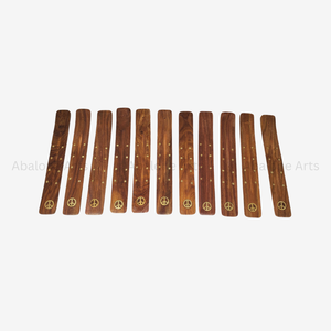 Signe de paix attrape-cendres en bois 10 pouces encens et fournitures de qualité d'exportation en vrac - Product Image 1
