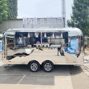 Remorque de camion-restaurant en acier inoxydable, véhicule de restauration mobile, unité de restauration pour événements (BBQ, bar à jus, cave à vin) - Product Image 3