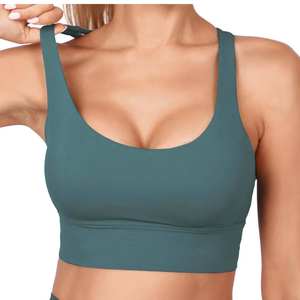 Sujetador deportivo personalizado con estampado de sublimación de Yoga Fitness de apoyo completo Sujetador deportivo de material de poliéster Spandex para mujer OEM - Product Image 6