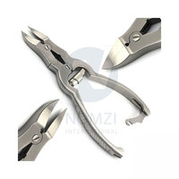 Tijeras profesionales de manicura de acero inoxidable de alta calidad, pinza para uñas encarnadas de cutícula de doble acción, belleza recubierta de Plasma negro