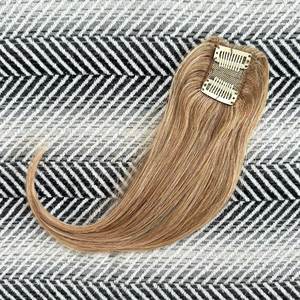 <b>Clip</b>-<b>In</b> Remy Human Hair <b>Bangs</b> with Layers Natural Blonde Shade 12 #16 Indian Hair Volumizer - Product Image 3