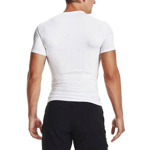 T-shirt de compression pour hommes, vêtements de gym, t-shirts de compression à col rond, nouveaux arrivages - Product Image 2