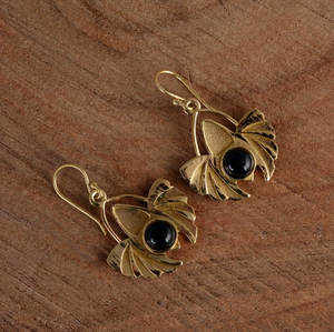 Latest New Design Boho <b>Wing</b> Drop <b>Earrings</b> Tribal Brass Jewelry Women 18k Gold Plated Gemstone Dangle <b>Earrings</b> Wholesale/OEM/ODM - Product Image 2