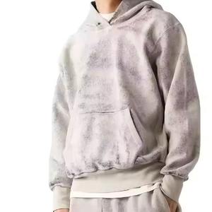 Sudadera con capucha de lavado ácido de verano para hombres, sudaderas con capucha desgastadas lavadas con ácido para hombres, de gran tamaño Vintage sudaderas con capucha, venta al por mayor, peso pesado - Product Image 1