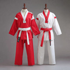 Combinaison de Taekwondo en coton sergé 100% polyester, vêtements d'arts martiaux, combinaisons de boxe, karaté, judo, pour hommes et femmes - Product Image 3