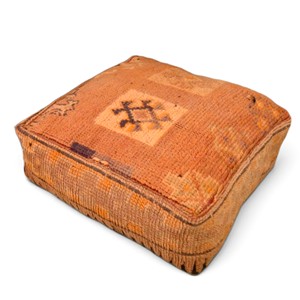 Pouf ottoman carré marocain Kilim bohème moderne fait main en tissu 100% coton, coussin repose-pieds, siège de sol - Product Image 3
