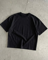 T-shirts en coton uni surdimensionnés vintage personnalisés, haute qualité 300 g/m², impression numérique vierge sur le devant, col rond, streetwear, XS