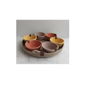 Bol en fer jute en céramique écologique vaisselle japonaise serveur Ware bois naturel noir poli pour cuisine mariage - Product Image 4