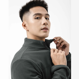 Wholesale <b>Men's</b> <b>Sherpa</b> <b>Fleece</b> Blouson Street Style Zipper Closure <b>Jacket</b> with Stand Collar OEM Service for Winter Season - Product Image 4