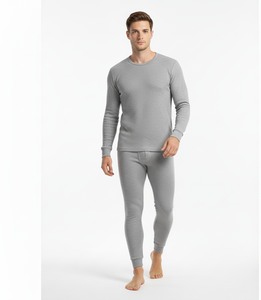 Glacier Form Grey <b>Men</b> <b>Thermal</b> Suit Soft Full <b>Sleeve</b> Breathable Heat Holding Fabric Built for Cold Comfort - Product Image 5