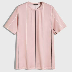 Camiseta de verano de manga corta transpirable de poliéster y algodón 100% de talla adulta de alta calidad para hombres - Product Image 1
