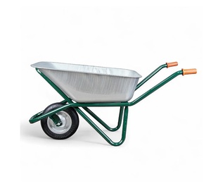 New Trend Galvanized <b>Wheelbarrow</b> Green Frame Tubeless Tire for Garden Construction - Product Image 4
