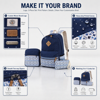 Ensemble de 3 sacs à dos en toile personnalisés OEM pour filles, fermeture éclair, usage scolaire et décontracté, style preppy, motif à pois, confortable, durable, grande capacité