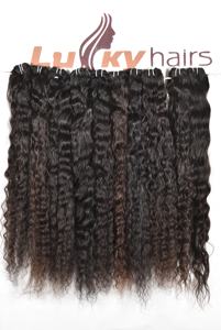 Cuticule de donneur unique non traitée pas cher alignée 100% couleurs noires naturelles vague profonde bouclée faisceaux bruts extensions de cheveux humains indiens - Product Image 2