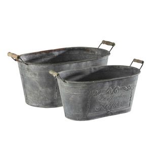 Suministro al por mayor de La India Maceta de metal galvanizado decorativo para flores suculentas Pequeñas plantas caseras - Product Image 3