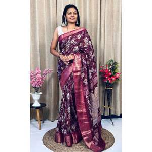 ชุดส่าหรีผ้าไหมโดลาพรีเมียม คอลเลคชั่นส่าหรีดีไซน์เก๋ พร้อมผ้าปาลูที่หรูหราและขอบปักดิ้นทอง เหมาะสำหรับงานแต่งงานของผู้หญิง - Product Image 1